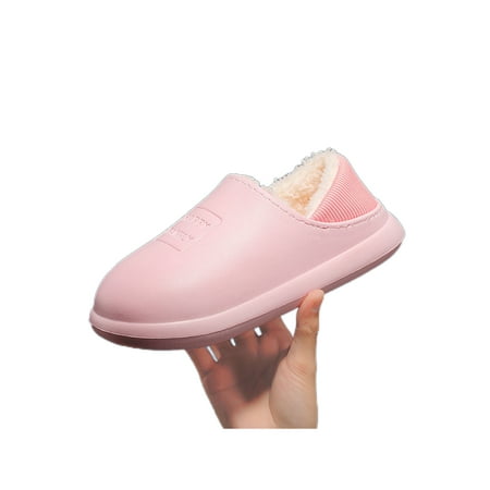 

UKAP Men Comfort Moccasin Slippers Daily Anti-Slip Home Shoes Outdoor Plush Lining Winter Slipper Pink 5