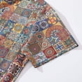 thumbnail image 4 of YIUME Men's Hawaiian Shirt Geometric Dreams Print Cotton Button-down Short Sleeve Aloha Shirt, 4 of 8