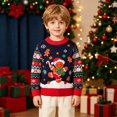 thumbnail image 5 of Toddler Boys Christmas Holiday Knit Pullover Sweater, Festive Reindeer Santa Gingerbread Graphic Crewneck Top 3-4 Years, 5 of 9