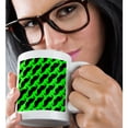 thumbnail image 2 of 3drose, Horizontal Mustache Print Green with Black Mustache, 11oz Mug, 2 of 6