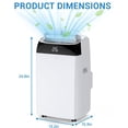 thumbnail image 6 of 12,000 BTU Portable Air Conditioner with Dehumidifier, Compact Small AC Unit for Rooms up to 550 Sq Ft, Easy Mobility with Wheels, Includes Remote Control and Window Exhaust Installation Kit, 6 of 9