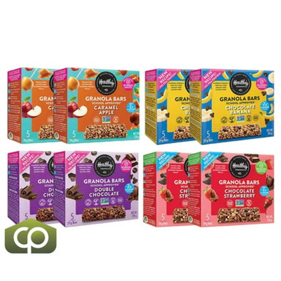 Healthy Crunch Granola Bars Variety Pack - 5 Bars x 24g, School Approved (8/Case)