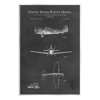 Stupell Industries US Aircraft Patent Diagram Graphic Art Unframed Art Print Wall Art, Design by Karl Hronek