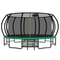thumbnail image 2 of 16FT Trampoline for Kids and Adults,Outdoor Pumpkin Trampolines with Curved Poles,Heavy Duty Trampoline with Ladder and Basketball Hoop,Green, 2 of 8