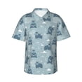 thumbnail image 2 of Xecao Cute Hippopotamus print Hawaiian shirt - a stylish short-sleeve button-down for men, perfect for casual beach and tropical outings., 2 of 9