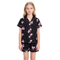 thumbnail image 2 of BOOMNY Baby Girls 2 Peice Pajamas Sets Bowknot Graphic Short Sleeve Buttons Sleepwear Tops Shorts Pjs Set for Kids Cozy Loungewear Homewear, 2 of 8