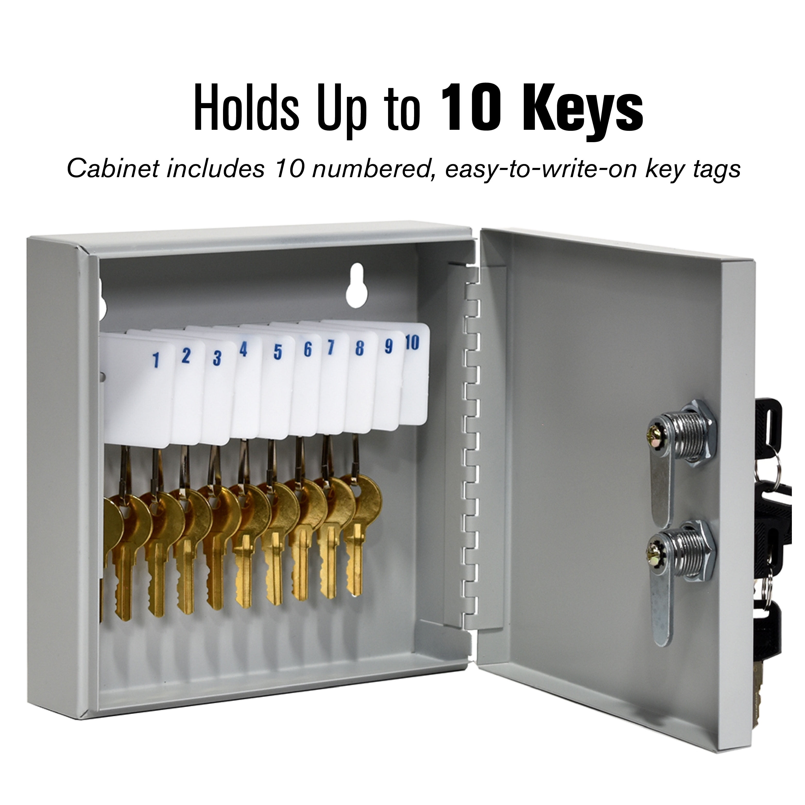 BankSupplies Fort Knox 10 Key Cabinet | Dual Lock Control Key Box | 22 Gauge