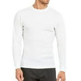 thumbnail image 4 of JTieacloth Knitted Pullover Sweaters Men's Autumn Winter Casual Brushed O Neck Long Sleeve Base Shirt Top Blouse(White), 4 of 4