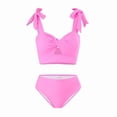 thumbnail image 5 of UTSJKR Women's Sexy Two Piece Bikini Set, Special Fabric Lace Up Bathing Suit, Slim Fit Summer Beach Swimwear Pink S, 5 of 5