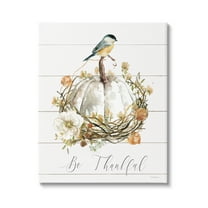 Stupell Industries Be Thankful Fall Florals Botanical & Floral Painting Gallery Wrapped Canvas Art Print Wall Art, 24 x 30