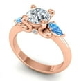 thumbnail image 2 of 2.50 Carat Stylish Round Cut Natural Diamond Blue Topaz Gemstone 3-Stone Engagement Ring for her Solid 14K Rose Gold Size 4 by Diamond-Capitals, 2 of 8
