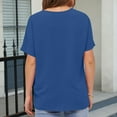 thumbnail image 5 of YUGYXL Womens Tunics Shirts Short Sleeve Tops Lightweight V Neck Tshirts Solid Color Summer Tops with Pocket Blue L, 5 of 7