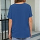 thumbnail image 5 of Camisetas para mujer,Camiseta de cuello en V para mujer, top informal de manga corta, poliéster, corte holgado, para todas las estaciones, sopatenor, 5 of 8