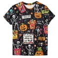 thumbnail image 5 of enyan Women Halloween Shirt Cute Ghost Pumpkin Graphic Tee Spooky Season Shirt Vintage Short Sleeve Casual Fall Tops Women Halloween Shirts Dark Gray,XXXXXL, 5 of 6
