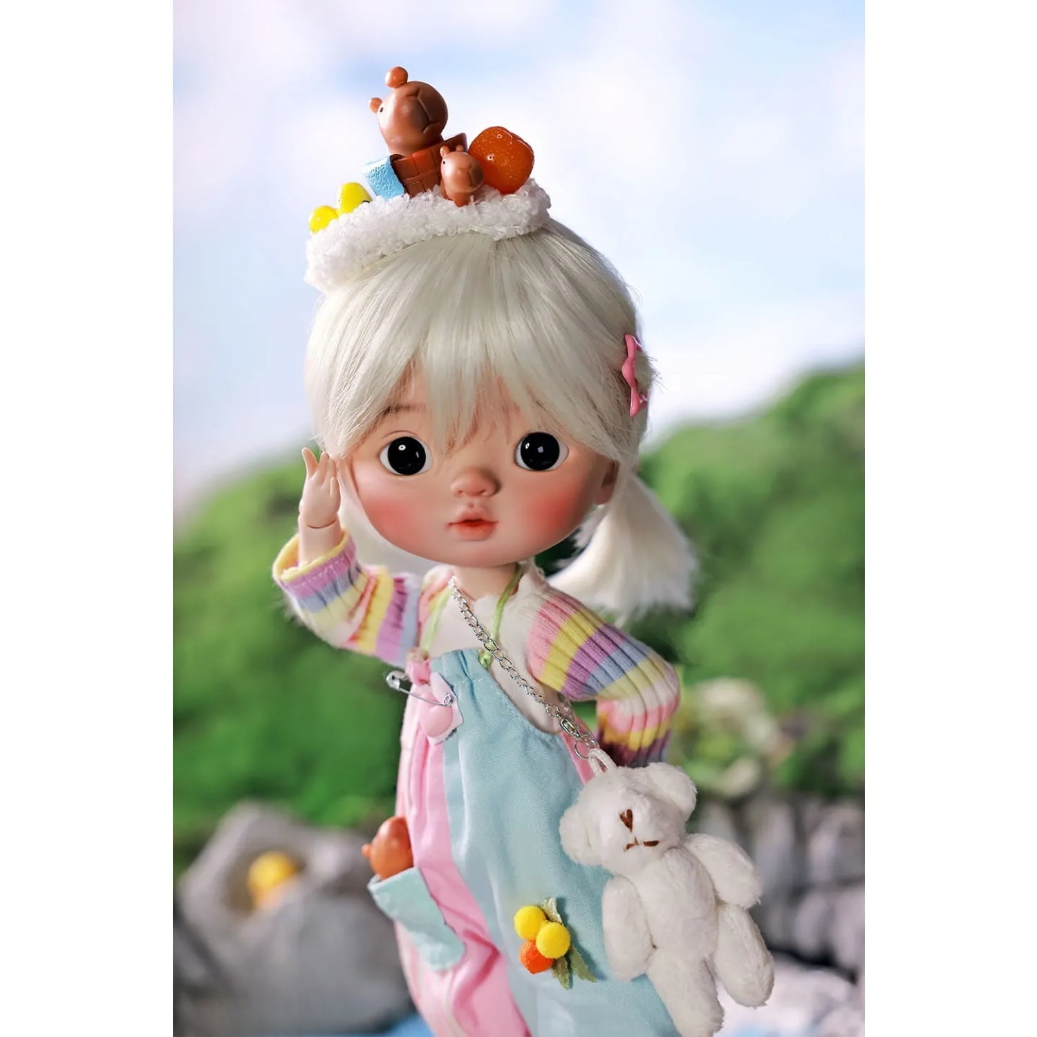 Xavi 1/6 Bjd Doll Omelet Body Rainbow Cute Girl Double Eyelids Capybara Headwear  High Quality Ball Jointed Dolls