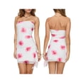 thumbnail image 2 of Suagox Women Mini Tube Dress Flower Print Bodycon Dress Strapless Dress Summer Backless Dress for Party Club, 2 of 10