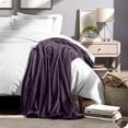 thumbnail image 5 of Bare Home Microplush Fleece Blanket - 300 GSM - Fuzzy Microfleece - Soft & Plush - King, Eggplant, 5 of 5