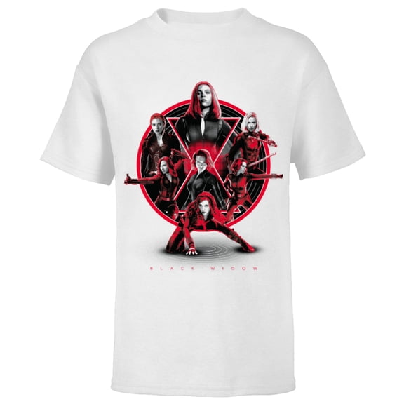 Marvel Avengers Black Widow Multiplied - Short Sleeve T-Shirt for Kids - Customized-White