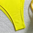 thumbnail image 5 of Linfrsh Bikini Set for Women Two Piece Swimsuits V Neck High Waist Crisscross Back Straps Womens Swimwear Yellow,M, 5 of 7