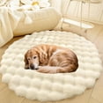 thumbnail image 6 of Lanola Deluxe Plush Dog Crate Beds, Washable Soft Shaggy Round Cat Sleeping Mat Pad, Kitten Supplies for Indoor Pets, Anti-Slip Area Rugs for Living Room Bedroom(Gray,15in), 6 of 7