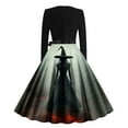 thumbnail image 3 of Youyipin Womens Dresses Halloween Printed Round Neck Long Sleeve Italian Dress, 3 of 3