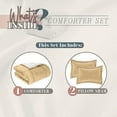thumbnail image 3 of Elegant Comfort Ultra Plush 3-Piece Sherpa Comforter Set, Solid-Color and a Fluffy Sherpa Reverse, All Season Suitable, Heavy Weight, Micro-Suede, Sherpa Comforter, King, Camel-Gold, 3 of 5