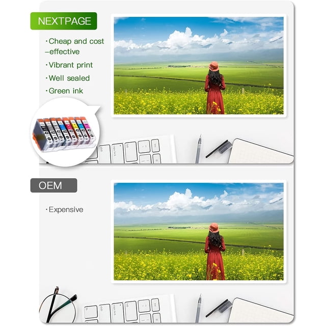 Cartuchos de tinta compatibles NEXTPAGE Reemplazo para Canon CLI42 8 Pack