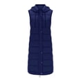 thumbnail image 3 of Baberdicy Puffer Vest Women's Long Winter Coat Vest with Hood Sleeveless Warm Down Coat with Pockets Quilted Vest Down Jacket Quilted Outdoor Jacket Girls' Outerwear Jackets & Coats Blue, 3 of 5