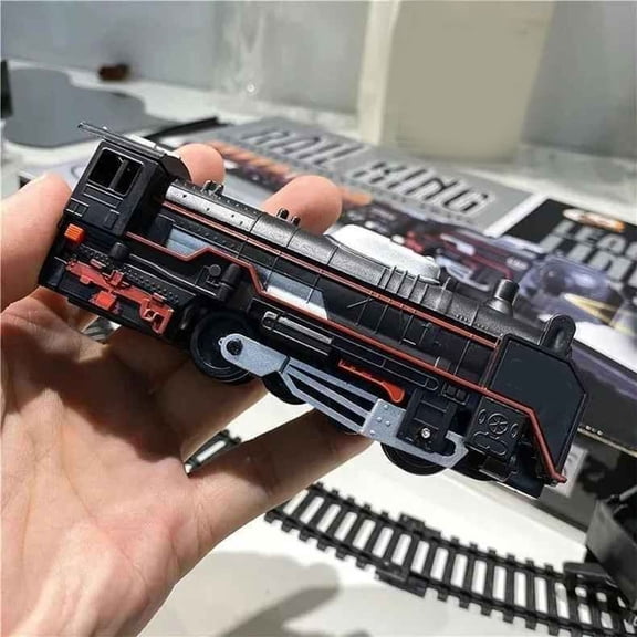syligr Electric Train Track Set for Kids Ages 3-8, Motorized Railway Toy with Lights, Birthday Christmas Gift, DIY Track Building, STEM Toy for Boys Girls, Interactive Play, Locomotive & Cars