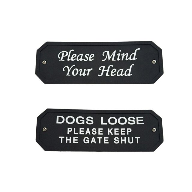 2 letreros de pared de estilo vintage, letreros de advertencia, TENGA en CUENTA QUE SU CABEZA Y ESTÁN SUELTOS, para decoración del patio Baoblaze Tablero de placas de puerta decorativa
