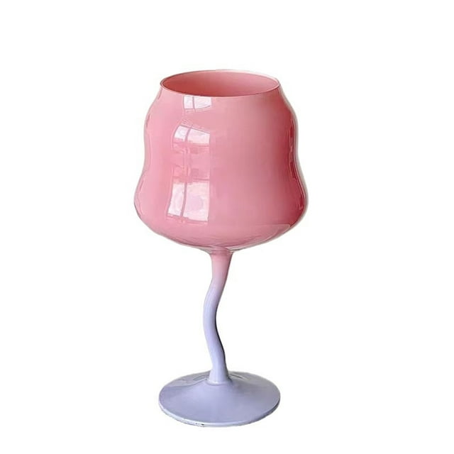 Macaron caramelo contraste color copa de vino europeo vidrio crema color Twist taza chica corazón Copa vidrio