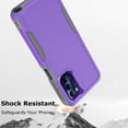 thumbnail image 6 of Taxfox PC PU Shockproof Hard Shell Rugged Cell Phone Case for Motorola Moto G Stylus 5G 2022, Purple, 6 of 7