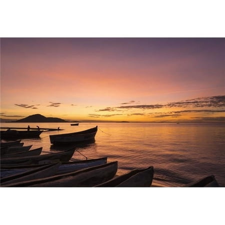 Fishing Boats at Dusk Cape Maclear Lake Malawi - Malawi Poster Print - 19 x 12 in.