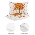 thumbnail image 4 of 3 Pieces King Quilt Set,Thanksgiving Maple Tree Soft Bedding Sets with 1 Quilt & 2 Pillow Shams,Hello Fall Words Pumpkins Summer Bedspread Lightweight Coverlet Comforter for All Season, 4 of 5