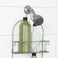 Satin Nickel Shower Caddy with 2 Shelves, Zenna Home Scroll overthe