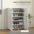 thumbnail image 4 of HOMCOM Armoire à Chaussures Mince avec 2 Portes à Lattes pour 15 Paires de Chaussures Blanc, 4 of 10