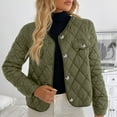 thumbnail image 2 of Nfurl Lightweight Puffer Jacket Womens Trendy Button Down Open Front Cropped Quilted Puffer Jackets Fitted Women's Winter Coats Green XL, 2 of 10