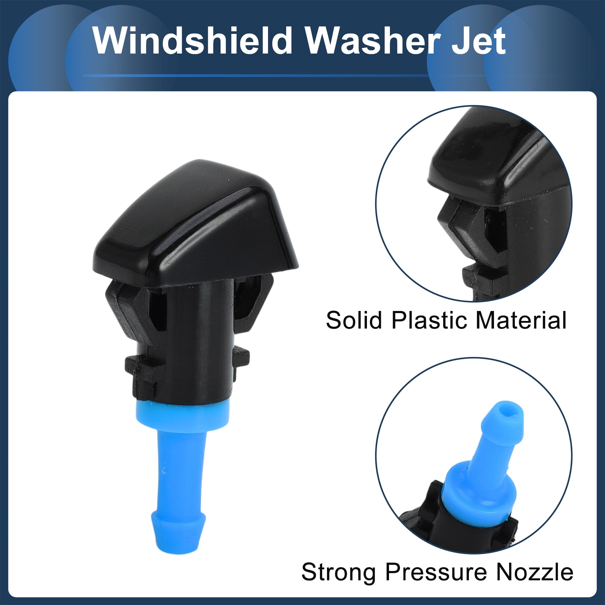 Unique Bargains Windshield Washer Nozzle for Jeep Patriot 2008-2016 Plastic Black Blue