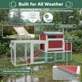 thumbnail image 6 of PETSCOSSET 77.4"L Chicken Coop with Run, Wooden Chicken Tractor with Wheels, Chicken swing & Nesting boxes, Red, 6 of 9
