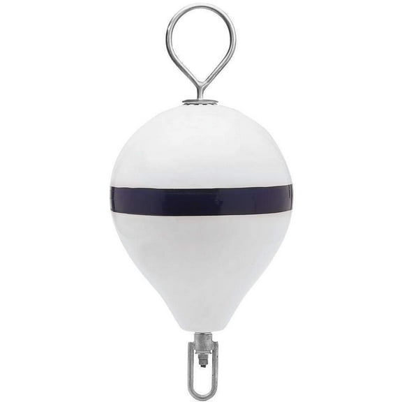 Polyform Mooring Buoy w/SS 17" Diameter - White Blue Stripe