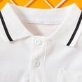 thumbnail image 6 of DAETIROS Boys Short Sleeve Polo Shirt 100% Cotton White Contrast Stripes Casual Everyday Wear with Pocket 2-14 Years,Size 9-10 T, 6 of 8