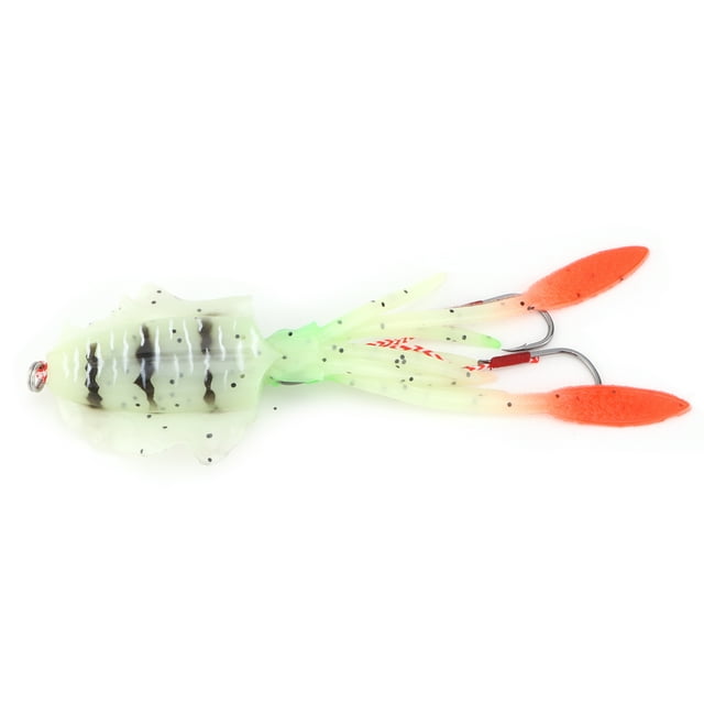 Luminous UV Squid Lure, Luminous Squid Soft Octopus Bait Simulation Vivid Strong Allure for Fishing Yellow Green,Blue,Luminous Green
