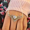 thumbnail image 2 of HOOUN Retro Style Moonstone Crescent Pendant Necklace Charm Ladies Gifts Witch Jewelry-24#Silver Lotus Flower Moonstone, 2 of 9