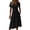 Black, variant on Women Midi Dresses Swing V-Neck A Line Sundress Relaxed Fit Short Sleeve Boho Dress Solid Color Beach High Waist Tunic Dresses Purple 2XL