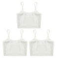 thumbnail image 3 of Hansber 3Pcs/Set Kids Girls Ribbed Bra Vest Spaghetti Straps Crop Top Solid Color Camisole Underwear White M, 3 of 5