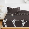 thumbnail image 6 of Cal.King Size Fitted Sheet Set - Halloween 3 Piece Bedding Sets 16" Deep Pocket Fitted Sheet with 2 Pillowcases, Brown Country Spooky Skeleton Hands Brushed Microfiber Hotel Luxury Bed Sheets, 6 of 9