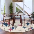 thumbnail image 3 of Large Round Rug 8Ft Washable Non-Slip, Red Blue Diamond Circle Area Rugs for Living Room Bedroom, Modern Geometric Middle Century Beige Indoor Floor Mats Carpet Runner for Home Decor, 3 of 8