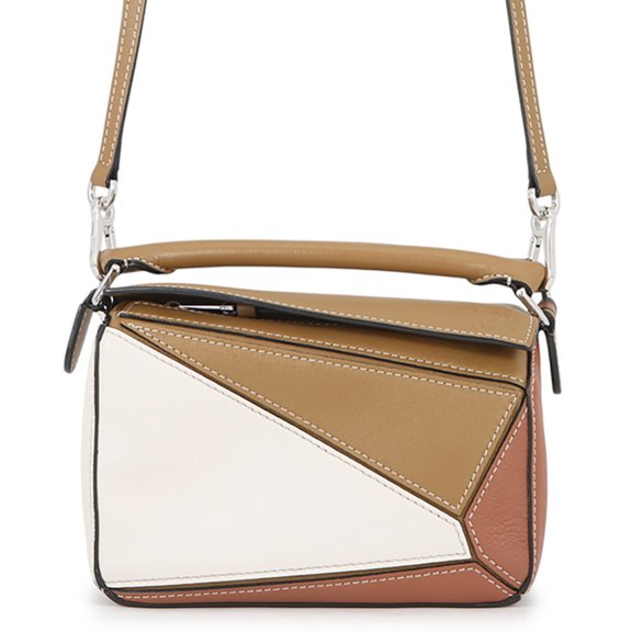 Pre-Owned Loewe Puzzle Bag Mini Leather Handbag A510U95X34 LOEWE 2-way Shoulder White