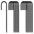 thumbnail image 1 of Estacas de refuerzo QNLONG, 30 cm, revestidas en negro, resistentes, 12 unidades, 1 of 6