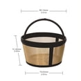 thumbnail image 3 of 2 Pack 10-12 Cup Coffee Filters, Stainless Steel Dishwasher Safe Replacement, 3 of 5
